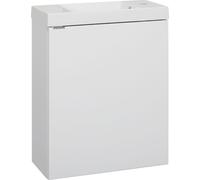 Stamar | Armoire suspendue de salle de bains avec lavabo - pierre artificielle - blanc brillant - 50x21 cm