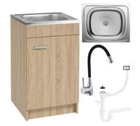 Stamar Sonoma Meuble de cuisine 50 cm évier avec robinet