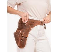 STAMESKY Ceinture à outils de jardin en cuir pour homme, fabriquée à la main, pour jardiniers, électriciens et menuisiers, ceinture à outils de fleuriste en cuir marron, ceintures de construction