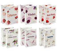 Stamford 37355 Lot de 12 Paquets de 15 cônes d'encens Motif Floral Noir Taille Unique