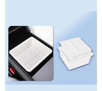 STAMOO Plateau de rangement pour console centrale pour Tesla Model Y Juniper 2025 Model 3 Highland 2024-2025 avec tiroir caché (boîte de rangement sous l'accoudoir, blanc A)