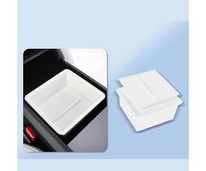 STAMOO Plateau de rangement pour console centrale pour Tesla Model Y Juniper 2025 Model 3 Highland 2024-2025 avec tiroir caché (boîte de rangement sous l'accoudoir, blanc A)