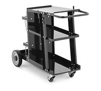 Stamos Chariot à Souder S-WECA-1 (capacité de charge 65 kg, 3 surfaces de stockage, hauteur de travail 75 cm, acier, plateforme pour bouteille de gaz)