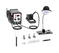 Stamos Soldering Station De Soudage Soudure Dessoudage Dessouder Brasage S-LS-4 (Fer À Souder 60 W, Pistolet Air Chaud 650 W, Air Chaud 100-480 °C, Soudage au Fer 200-480 °C, Écran LED)