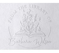 Stamp by Me - Tampon Gaufrage Personnalisé | Embosseur Personalisé | Pince à Gaufrer Personnalisée | Ex Libris From the Library of | Tampon Floral, Bibliothèque, Auto-encreur | Custom Embosseuse