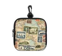 Stamp Petite pochette étanche à fermeture éclair - Sac de rangement en néoprène pour écouteurs, porte-clés