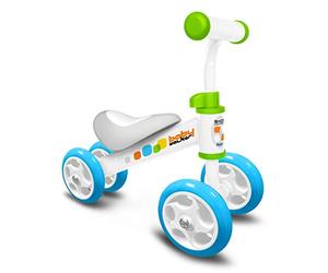 Stamp Premiere Draisienne Baby Walker Skids Control, JS123250, Bleu-Blanc Hauteur 40 cm - Longue