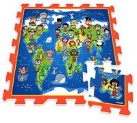 Stamp - Tp674005 - Puzzle De Sol - TAPIS MOUSSE - Je Découvre Le Monde Avec Les Enfants Et Les Animaux Du Monde - Tapis Mousse - 88 X 88 X 1,5 Cm - 9 Pièces