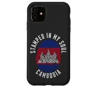 Stamped in My Soul Drapeau Cambodge Empreintes digitales Racines cambodgiennes Coque pour iPhone 11