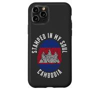 Stamped in My Soul Drapeau Cambodge Empreintes digitales Racines cambodgiennes Coque pour iPhone 11 Pro