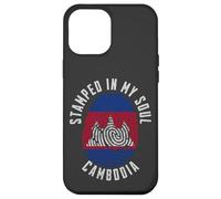 Stamped in My Soul Drapeau Cambodge Empreintes digitales Racines cambodgiennes Coque pour iPhone 12 Pro Max