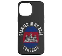 Stamped in My Soul Drapeau Cambodge Empreintes digitales Racines cambodgiennes Coque pour iPhone 13 Pro Max