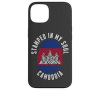 Stamped in My Soul Drapeau Cambodge Empreintes digitales Racines cambodgiennes Coque pour iPhone 13