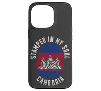 Stamped in My Soul Drapeau Cambodge Empreintes digitales Racines cambodgiennes Coque pour iPhone 13 Pro