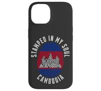 Stamped in My Soul Drapeau Cambodge Empreintes digitales Racines cambodgiennes Coque pour iPhone 14