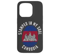 Stamped in My Soul Drapeau Cambodge Empreintes digitales Racines cambodgiennes Coque pour iPhone 15 Pro