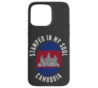 Stamped in My Soul Drapeau Cambodge Empreintes digitales Racines cambodgiennes Coque pour iPhone 15 Pro Max