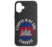 Stamped in My Soul Drapeau Cambodge Empreintes digitales Racines cambodgiennes Coque pour iPhone 16 Plus