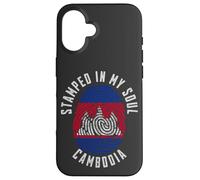 Stamped in My Soul Drapeau Cambodge Empreintes digitales Racines cambodgiennes Coque pour iPhone 16