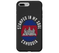 Stamped in My Soul Drapeau Cambodge Empreintes digitales Racines cambodgiennes Coque pour iPhone 7 Plus/8 Plus