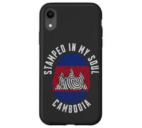 Stamped in My Soul Drapeau Cambodge Empreintes digitales Racines cambodgiennes Coque pour iPhone XR