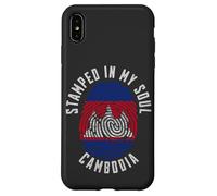 Stamped in My Soul Drapeau Cambodge Empreintes digitales Racines cambodgiennes Coque pour iPhone XS Max
