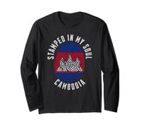 Stamped in My Soul Drapeau Cambodge Empreintes digitales Racines cambodgiennes Manche Longue