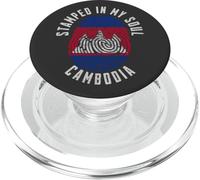 Stamped in My Soul Drapeau Cambodge Empreintes digitales Racines cambodgiennes PopSockets PopGrip pour MagSafe