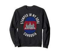 Stamped in My Soul Drapeau Cambodge Empreintes digitales Racines cambodgiennes Sweatshirt
