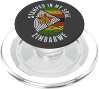 Stamped in My Soul Drapeau Zimbabwe Empreinte Digitale Racines du Zimbabwe PopSockets PopGrip pour MagSafe
