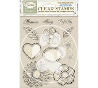 Stamperia - Acrylic Stamp for Scrapbooking, Albums, Card Making, and Bullet Journalling, Transparent, Long Lasting, Easy to Clean, Perfect for Crafts and Gifting (Timeless, Flowers and Hearts)