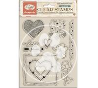 Stamperia - Acrylic Stamp for Scrapbooks, Albums, Cards, Bullet Journals and More, Transparent, Long Lasting, Easy to Clean, Perfect for Crafts and Gifting (Family, Hearts)