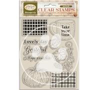Stamperia - Acrylic Stamp for Scrapbooks, Albums, Cards, Bullet Journals and More, Transparent, Long Lasting, Easy to Clean, Perfect for Crafts and Gifting (Whispering Woods, Cup & Pumpkin)
