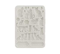 Stamperia and Cats Moule Silicone A5 orchidées Chats, Gris, 6 x 8 in
