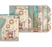 Stamperia Assortiment de soie de paille à motifs The Nutcracker Lot de 6 DIN A4 Papier de soie de paille polyvalent avec motifs de casse-noix, scrapbooking, bricolage