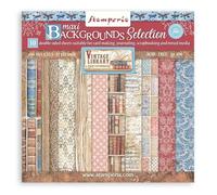 Stamperia Bloc de papier de scrapbooking « Vintage Library Backgrounds » A4, carton, rectangulaire, artisanat, décoration