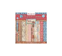 Stamperia Bloc de papier de scrapbooking « Vintage Library Backgrounds » A4, carton, rectangulaire, artisanat, décoration