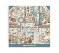 Stamperia Bloc de papier pour scrapbooking, albums, cartes, bullet journals et plus encore, sans acide, double face, parfait pour les loisirs, l'artisanat et les cadeaux (Noël blanc) (30,5 x 30,5 cm)