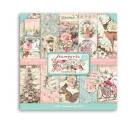 Stamperia Bloc Papier Scrap double Face 10 feuilles 30,5 x 30,5 (12" x 12") - Face Pink Christmas SBBL73 Multicolore