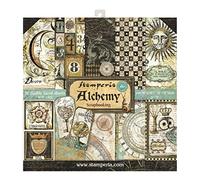 Stamperia Bloc Papier Scrap double Face 10 feuilles 30,5x30,5 (12"x12") -Alchemy, Multicolore, 5cm SBBL34