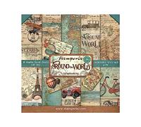Stamperia Bloc Papier Scrap Double Face 10 Feuilles, 5 (12"x12") -Around The World, Multicolore, 30,5x30,5cm