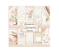 STAMPERIA Bloc Papier Scrap double Face 10 feuilles 30,5x30,5 (12"x12") - Cérémonie multicolore SBBL42