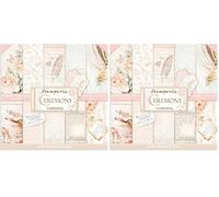 STAMPERIA Bloc Papier Scrap double Face 10 feuilles 30,5x30,5 (12"x12") - Cérémonie multicolore SBBL42 (Lot de 2)