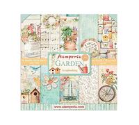STAMPERIA Bloc Papier Scrap double Face 10 feuilles 30,5x30,5 (12"x12") - Jardin multicolore SBBL43