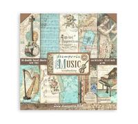 Stamperia Bloc Papier Scrap Double Face 10 Feuilles 30,5x30,5 (12"x12") - Musique
