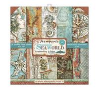Stamperia SBBL64 Bloc Papier Scrap Double Face 10 Feuilles, 5 (12"x12") -Sea World, Multicolore, 30,5x30,5cm