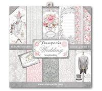 Stamperia Bloc Papier Scrap Double Face 10 Feuilles 30,5x30,5 (12"x12") - Wedding noir/blanc SBBL18