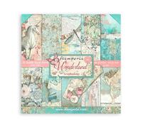 Stamperia Bloc Papier Scrap double Face 10 feuilles 30,5x30,5 (12"x12") - Wonderland multicolore SBBL38