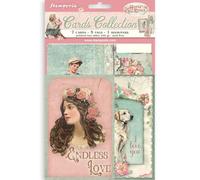 Stamperia - Cards Selection, Acid-Free, Printed on 2 Sides, Choice of Sizes and Designs, Perfect for Hobbies, Crafts, and Gifting (House of Roses) (7 Cards, 5 Tags, 1 Bookmark)