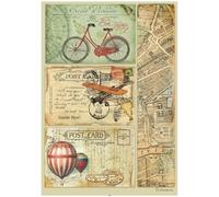 Stamperia Carte Postale A4 en Papier de Riz Autour du Monde, Multicolore, Taille unique